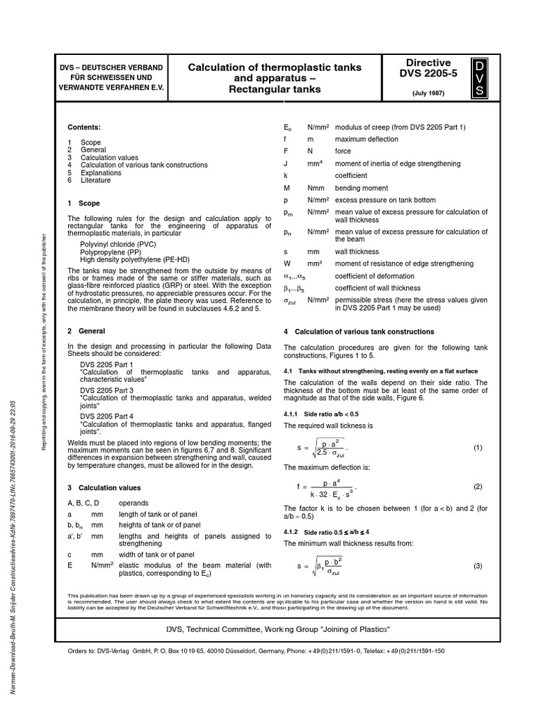 dvs-2205-5-1987-calculation-of-thermoplastic-tanks-pdf-bending