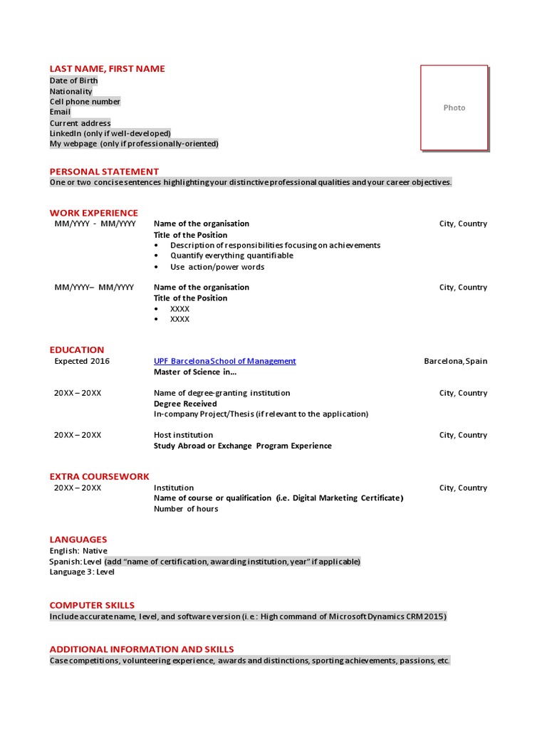 Last Name, First Name: Name of The Organisation Title of The Position | PDF