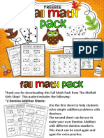 Fall Math Pack Freebie