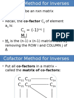 Let A (A) Be An NXN Matrix - Recall, The Co-Factor C of Element A Is