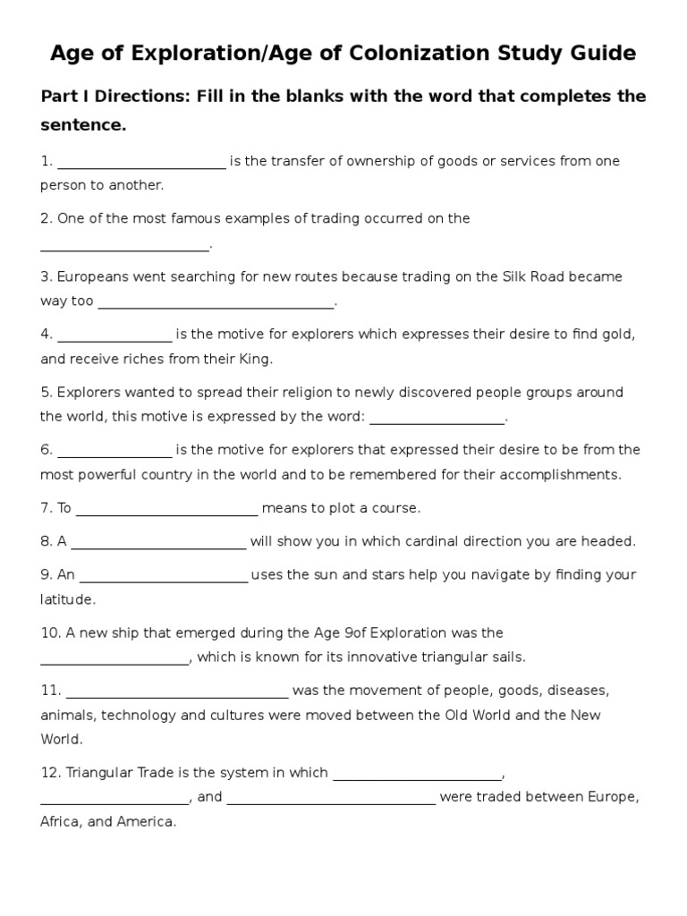 Age of exploration information image