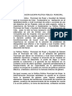 Justificacion Sucinta Politica de Equidad de Genero Cota