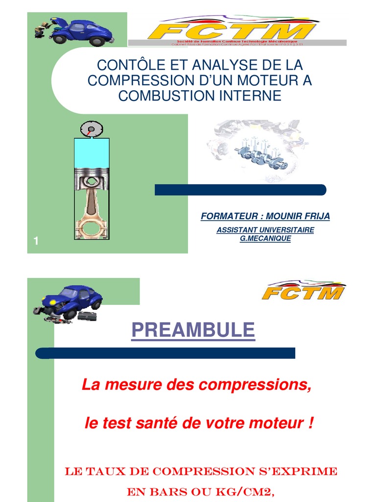 Contrôle Et Analyse Des Compressions Moteur PDF Piston Moteur diesel