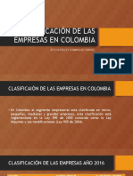 Clasificación de Las Empresas en Colombia