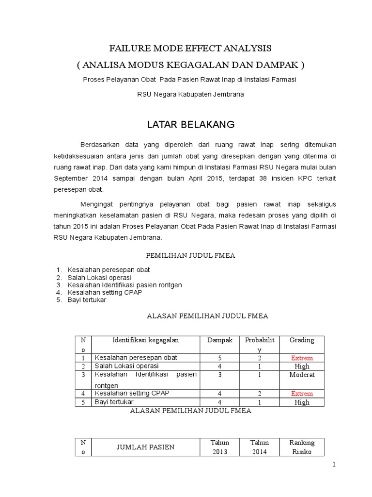 Failure Mode Effect Analysis | PDF