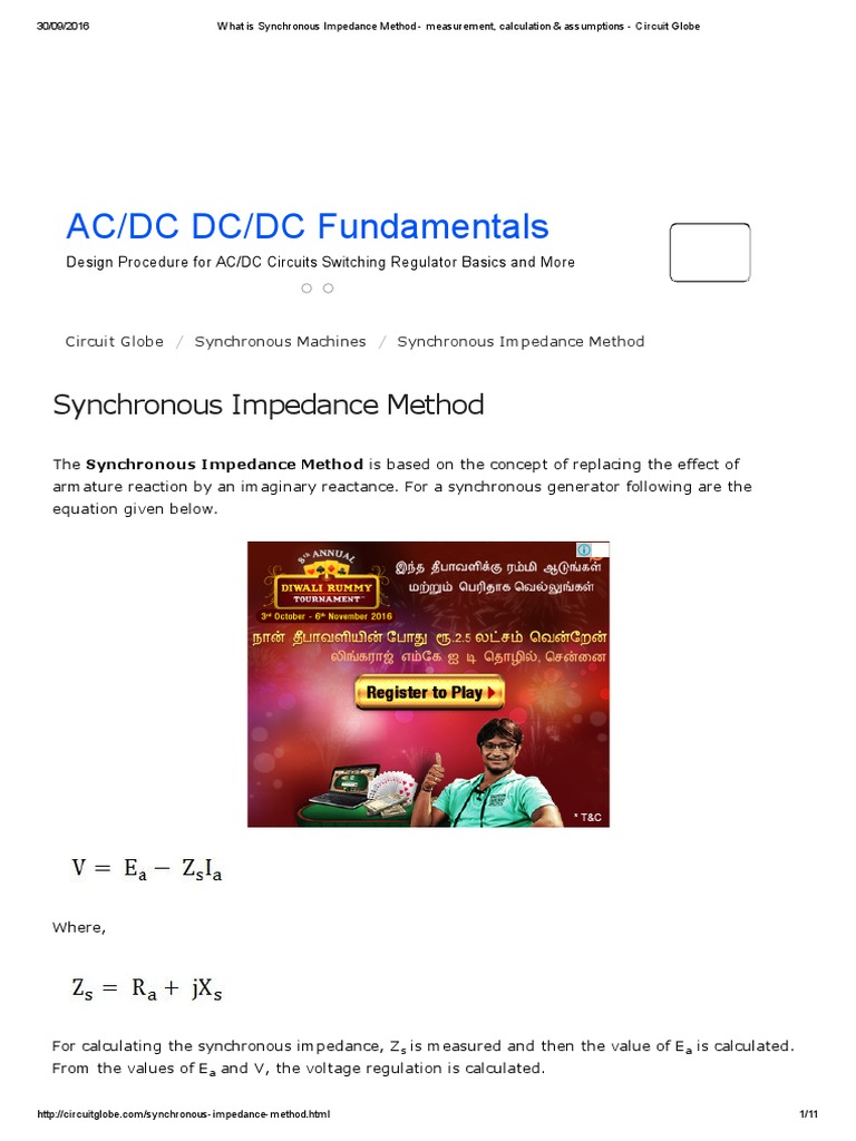 Synchronous Impedance Method Explained | PDF | Electrical Impedance ...