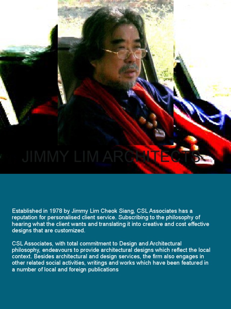 Jimmy Lim Architects: Sustainable Design | PDF | Sustainability ...