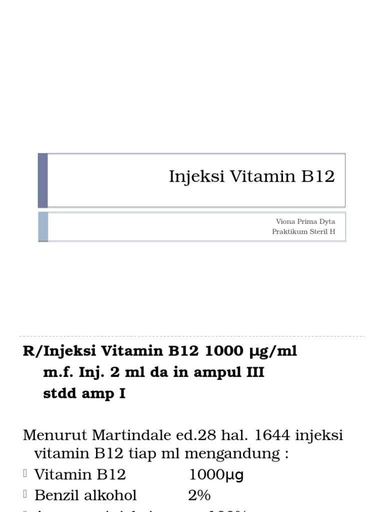 Injeksi Vitamin B12: Dosis dan Pemberian | PDF