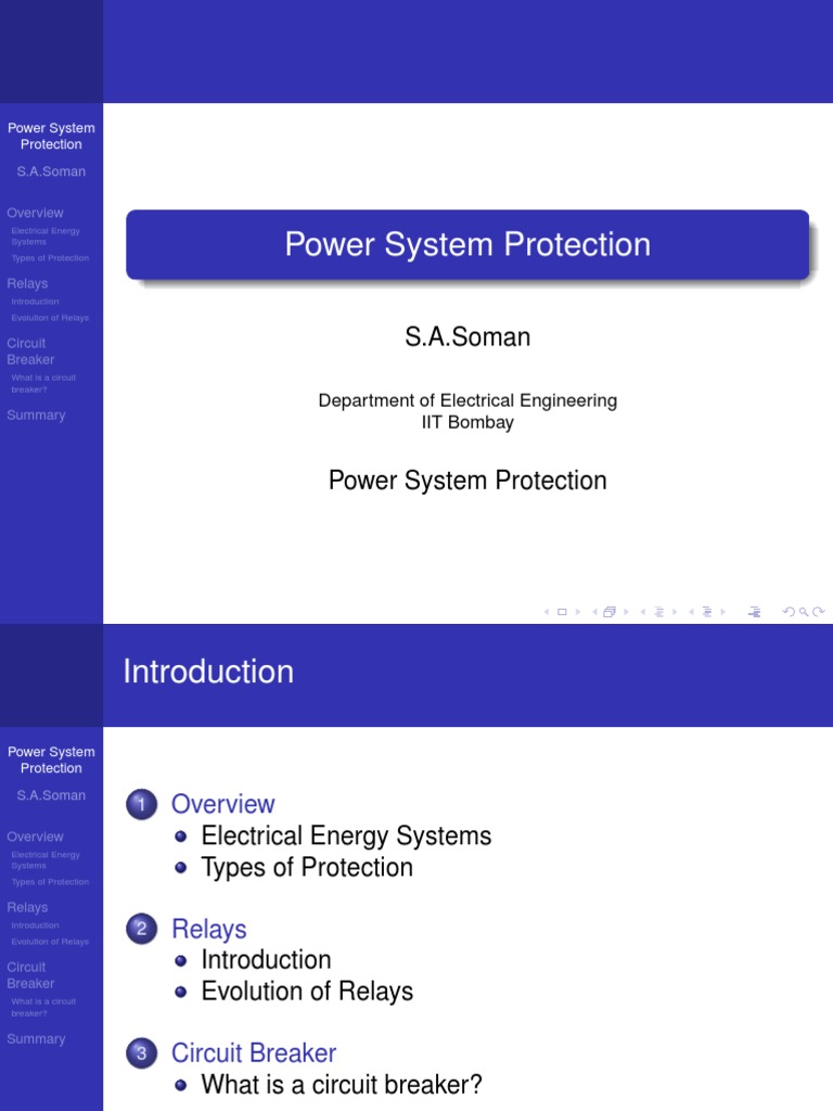 NPTEL Power System Protection PDF Electric Power System Relay