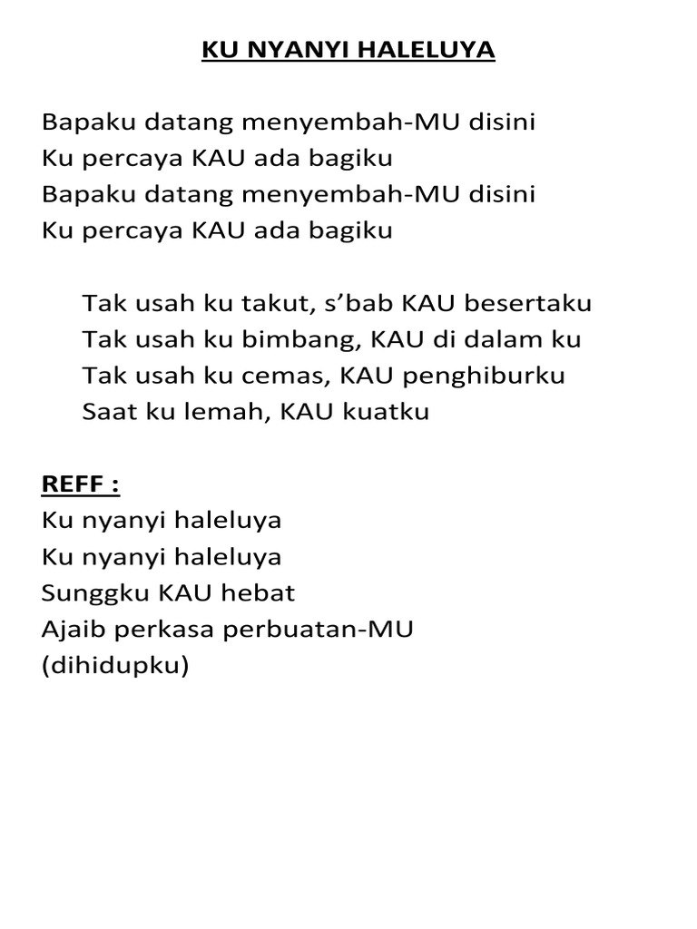 Lirik Lagu Kunyanyi Haleluyah Gambar Ngetrend Dan Viral