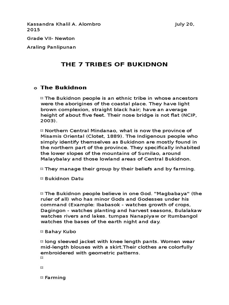 7 Tribes of Bukidnon | Textiles | Clothing