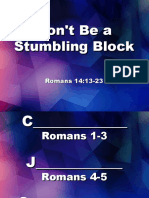 Don't Be a Stumbling Block