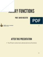 Array Functions: Prof. David Rossiter