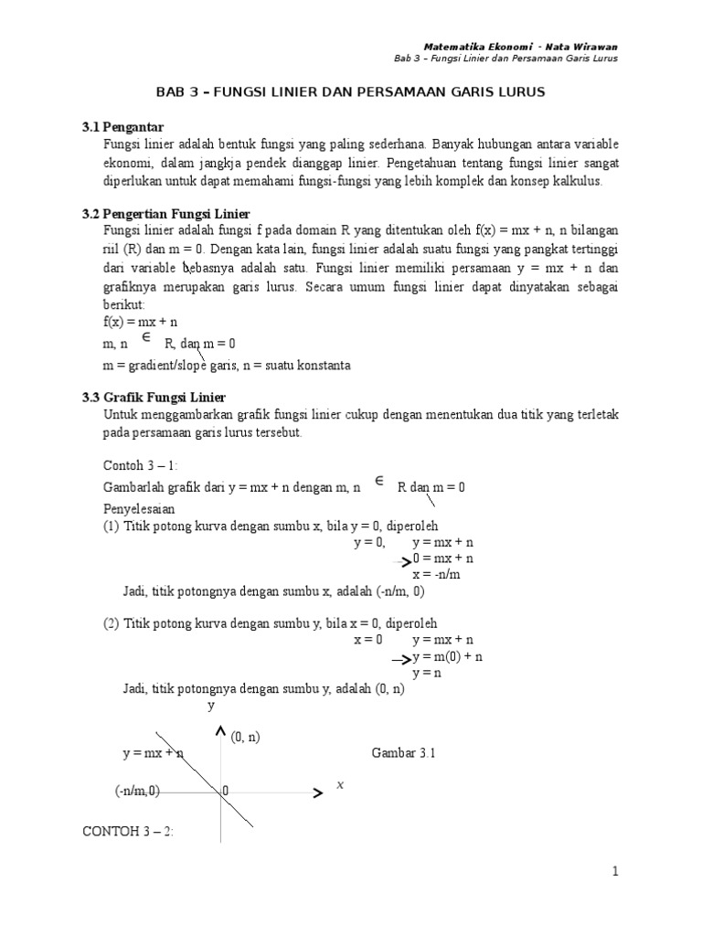 Contoh Soal Dan Jawaban Fungsi Linear Matematika Ekonomi - Berbagi