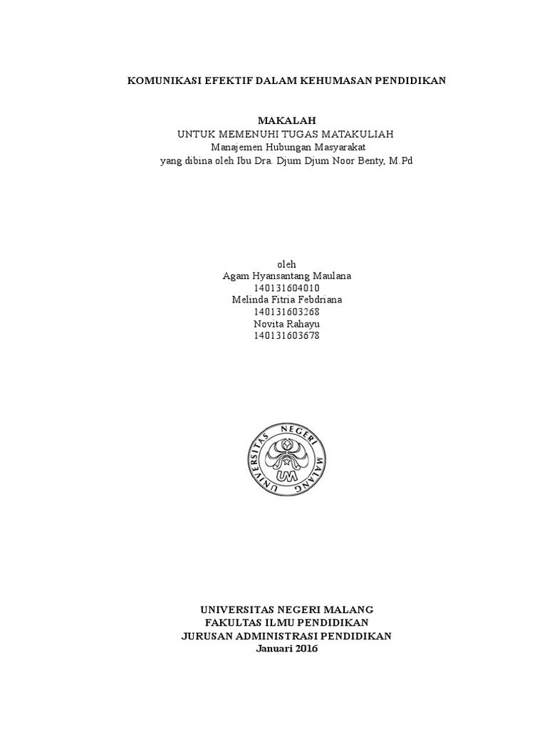 Komunikasi Efektif Dalam Humas