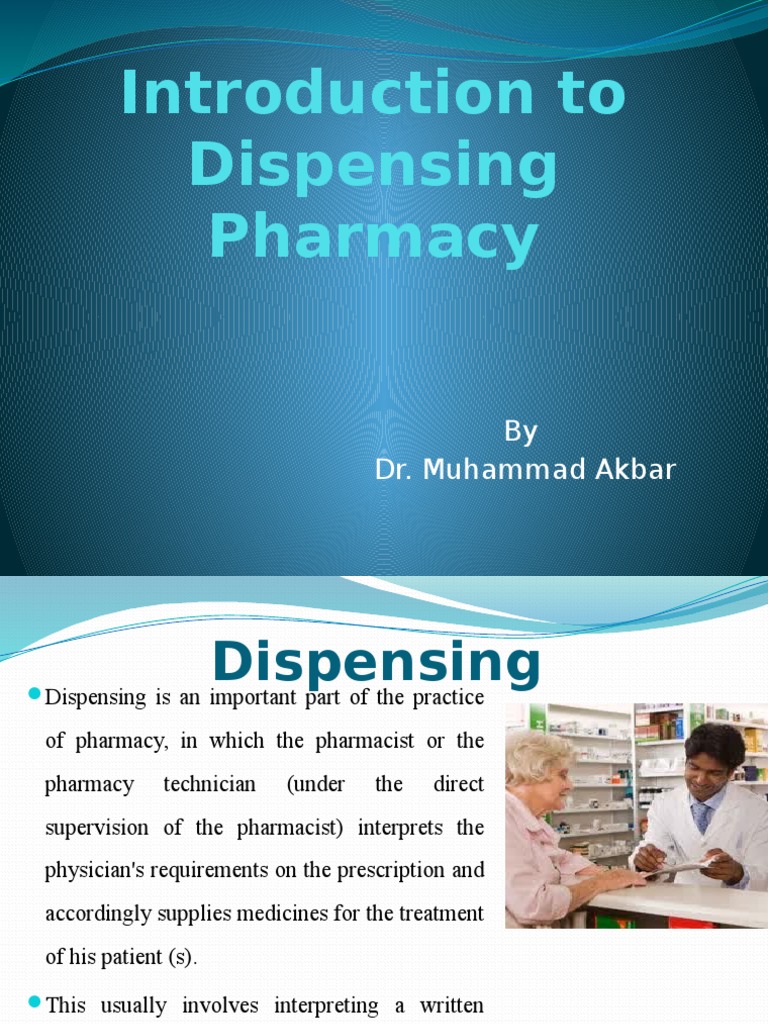 Introduction of Dispensing Pharmacy PDF Medical Prescription Pharmacy