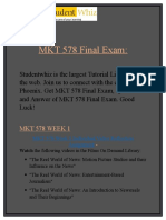 MKT 578 Final Exam Solutions On Studentwhiz
