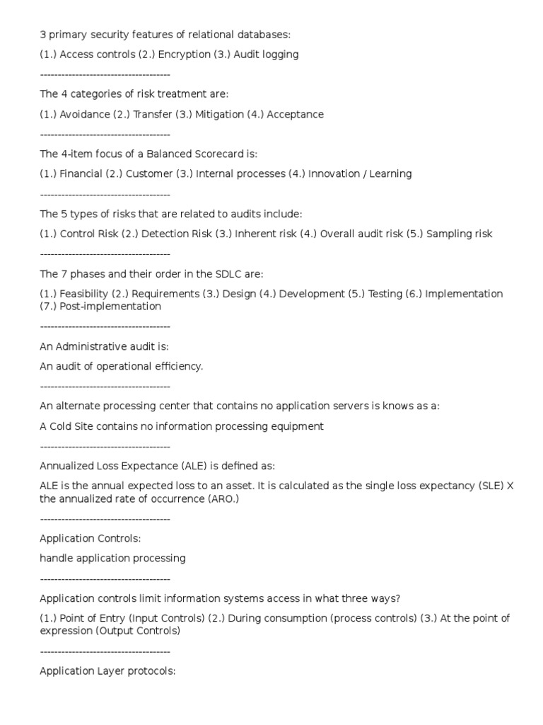 CISA Study Notes | PDF | Audit | Business Process