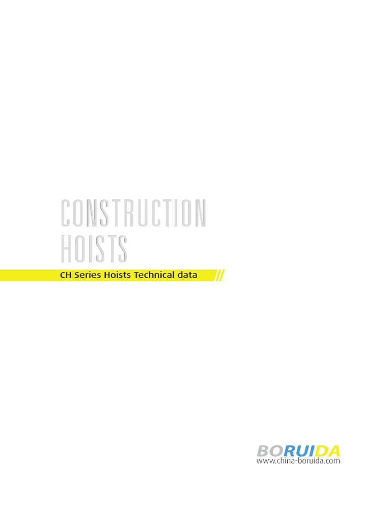 Boruida CH Series Construction Hoists Technical Data | PDF ...