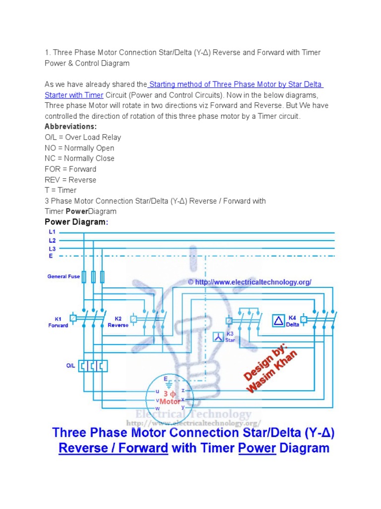 Star Delta Forward Reverse Control Circuit | PDF | Equipment | Engineering