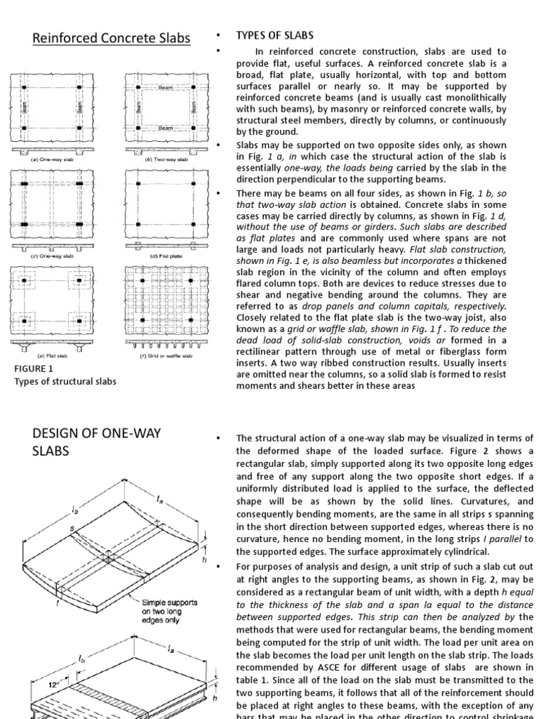 Types and Design of Concrete Slabs | PDF | Beam (Structure) | Bending