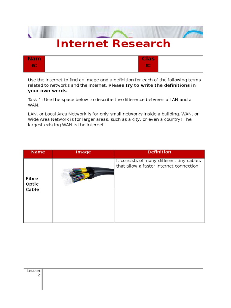 Lesson 2 Internet Research | PDF | Computers | Technology & Engineering