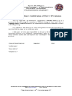 PUP Civil Engineering practicum waiver form