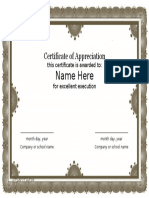 Name Here: Certificate of Appreciation
