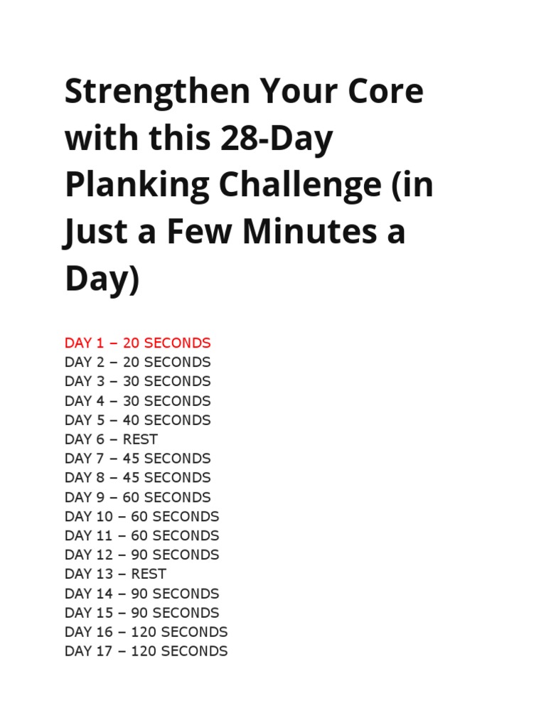 Strengthen Your Core With This 28 PDF