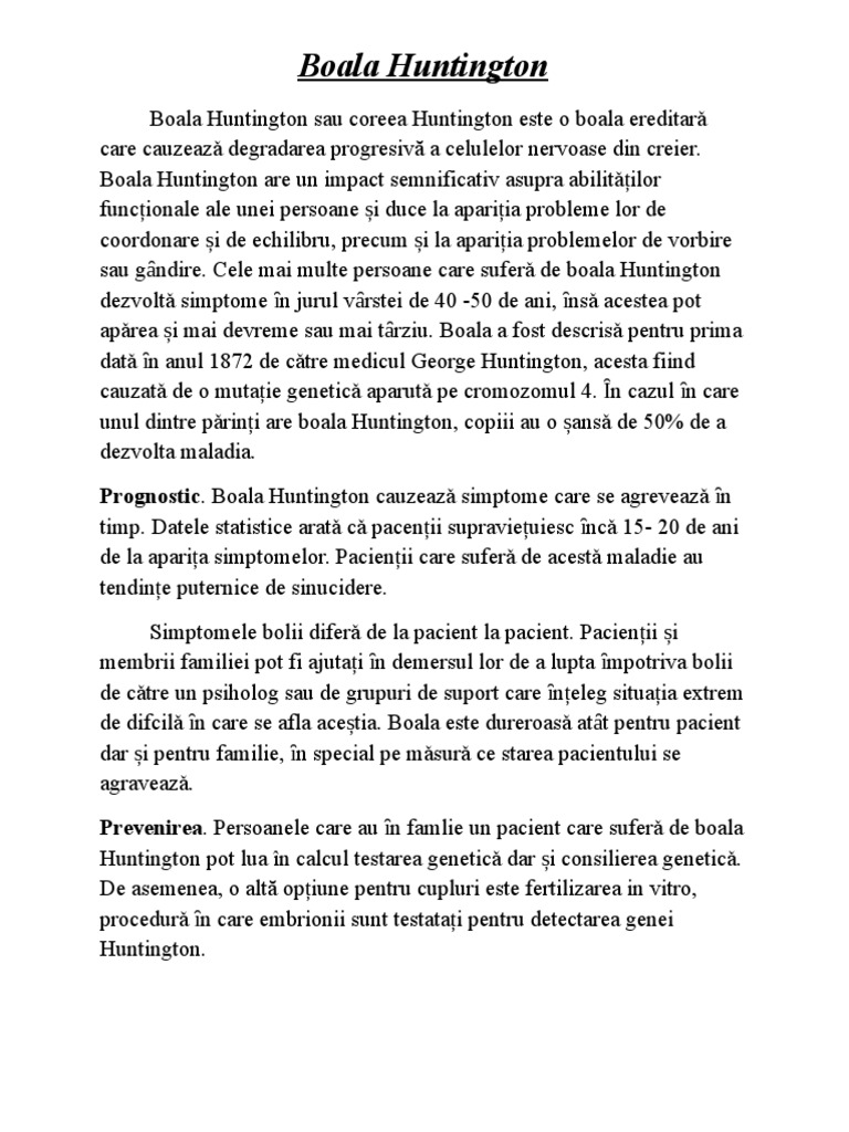 Boala huntington pdf