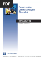 Long Intl Construction Claims Analysis Checklist Construction Management Business
