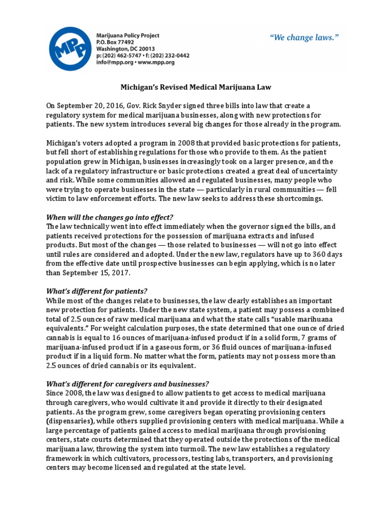 Michigan Law Summary