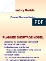 INVENTORY - Planned Shortage Models