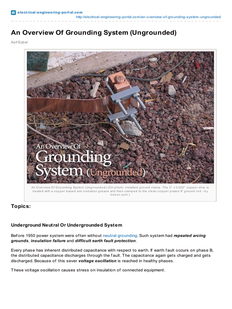 An Overview of Grounding System Ungrounded | Electric Power System ...
