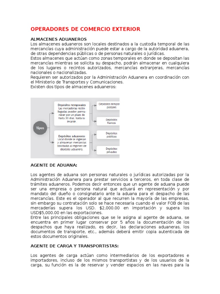Operadores de Comercio Exterior