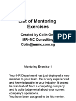 Mentoring Exercises