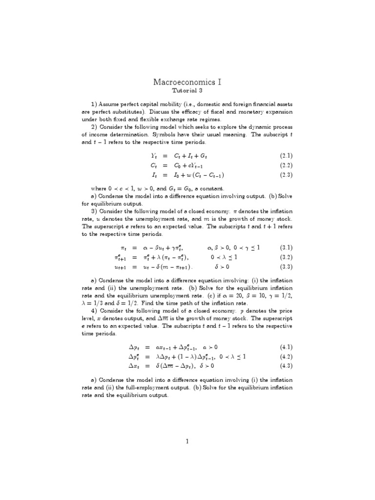 Macroeconomics I: Fiscal & Monetary Models | PDF | Teaching Methods ...