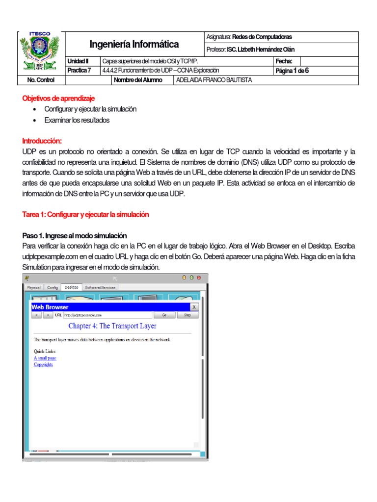 U2 Practica 7 | PDF | sistema de nombres de dominio | Red mundial