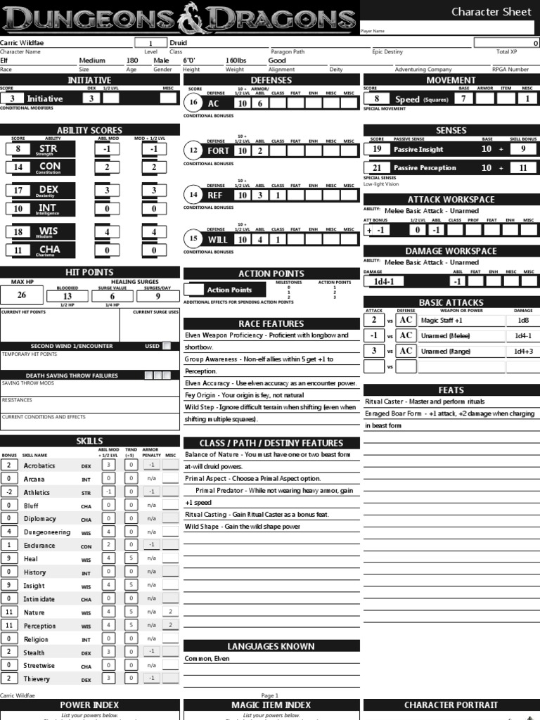 STR Con Dex Int Wis Cha | PDF | D20 System | Dungeons & Dragons