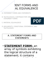 Statement Forms and Material Equivalence
