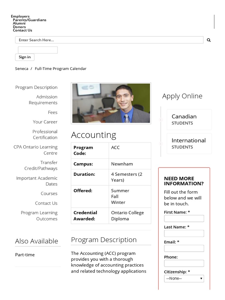 Accounting Seneca Toronto, Canada PDF University And College