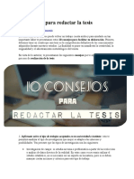 10 Consejos para Redactar La Tesis