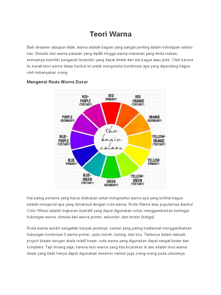 Apa Itu Warna  Primer  Sekunder  Dan Tersier 