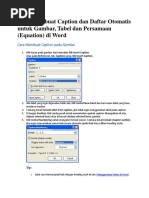 Cara Membuat Caption Dan Daftar Otomatis Untuk Gambar