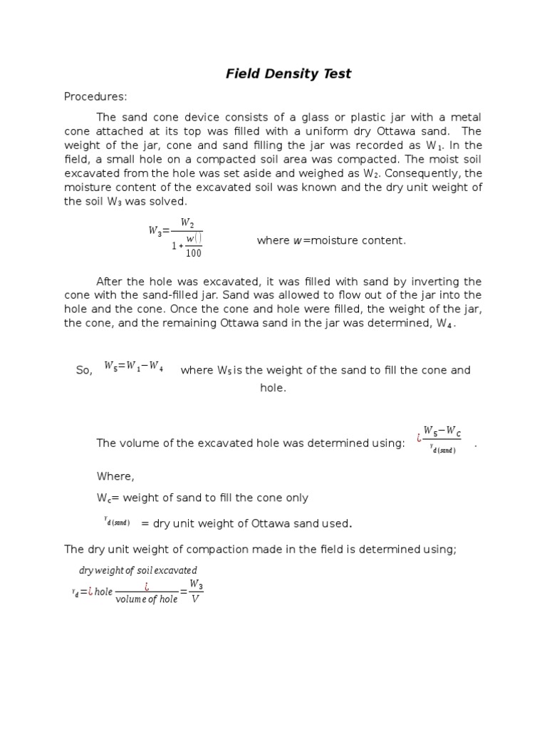 Field Density Test: C D (Sand) | PDF | Art