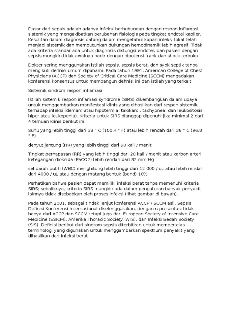 Dasar Dari Sepsis Adalah Adanya Infeksi Berhubungan Dengan ...
