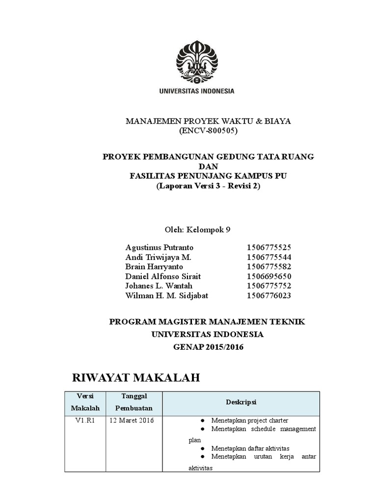 Proyek Pembangunan Gedung Tata Ruang Dan Fasilitas Penunjang Kampus Pu