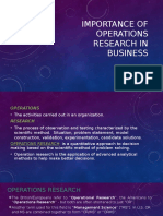 Importance of Operations Research in Business