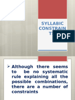 Constraints on Syllable Formation