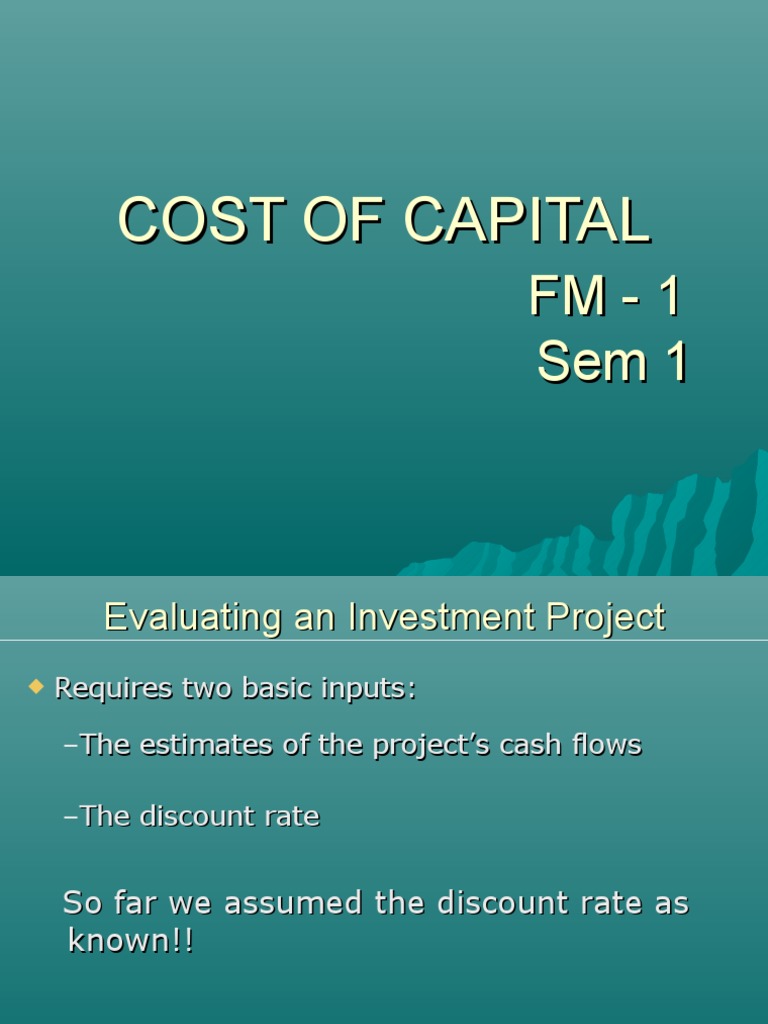 Cost of Capital PDF Cost Of Capital Stocks